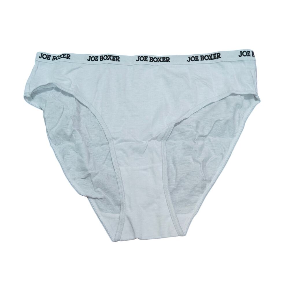 Joe Boxer Signature Waistband All White Womens Cotton Bikini Panty Size 8